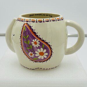 Natural Life Elephant Ceramic Mug You Are Loved Sculpted Boho Design Coffee Cup